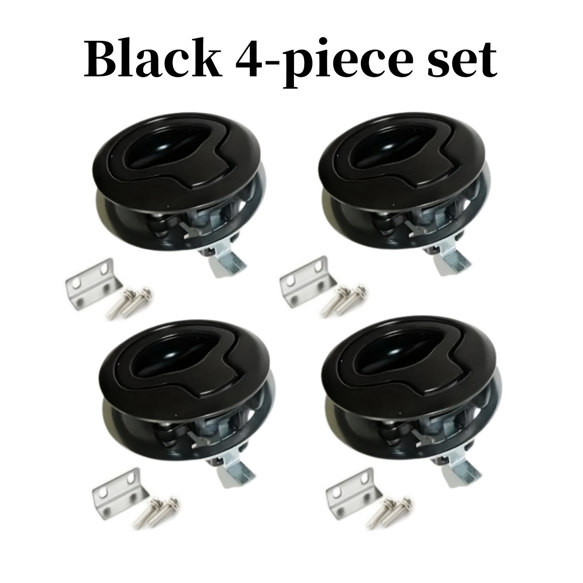 TEMU Set Of 4 Components Made From Alloy, Designed For Marine Use, Including A Cam Latch For Boat Hatches, A Lock For Rv Storage Cabinets, A Recessed