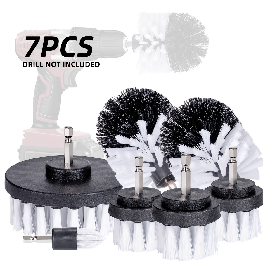 TEMU Ensemble de 7 accessoires de brosse de perceuse | Réutilisable, plastique durable, adapté au nettoyage de , de la voiture, de , de bain et du
