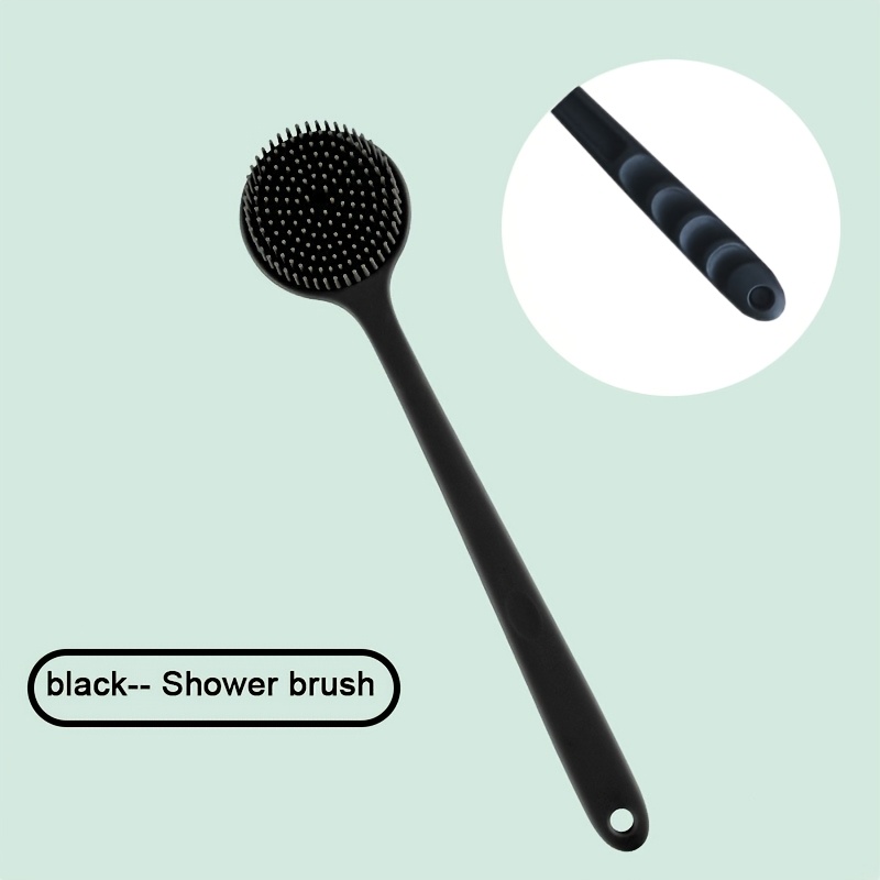 TEMU Silicone Long Handle Bath Brush Rub Back Artifact Back Scrub Brush Soft Bristle Back Scrub Brush Scrub Towel