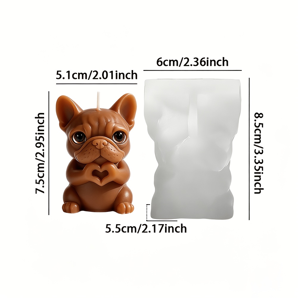 Candle Mold - 3d Cute "heart-shaped Paw" Boxer Dog Silicone Mold For Aromatherapy Candles, Plaster Diffusers, And Resin Handmade Ornaments