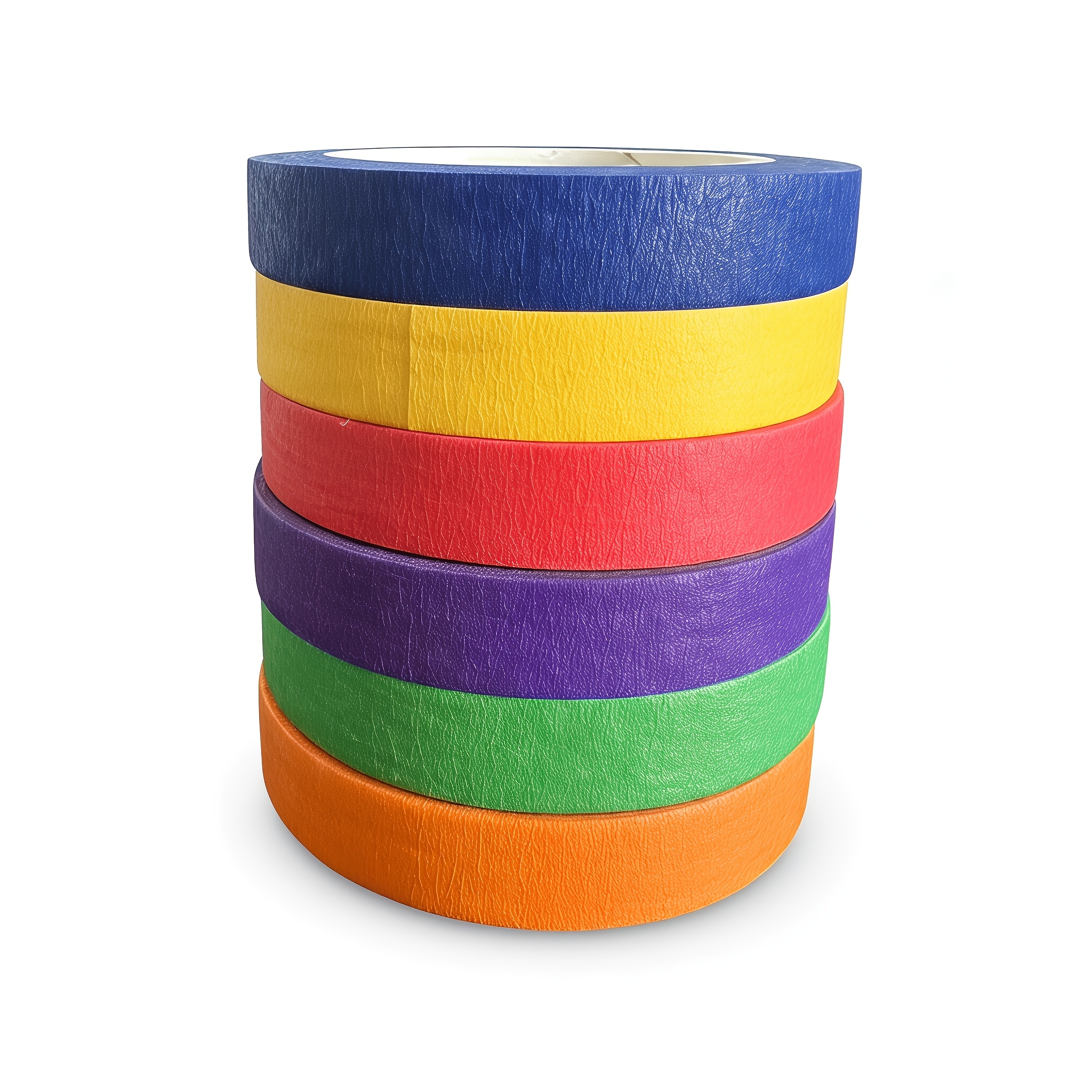 TEMU Set di Nastri Biadesivi Colorati, 6 Rotoli, Rimovibili Senza Residui, Nastro Multifunzionale per Pittura, Artigianato, Progetti Scolastici,
