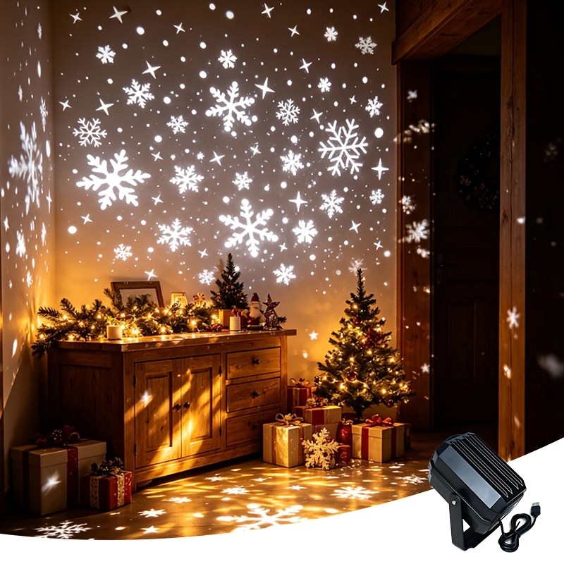 TEMU Indoor Seasonal Lighting Equipment, Usb Projection Lights, Dynamic Snowflake And Christmas , High-end Christmas Gifts