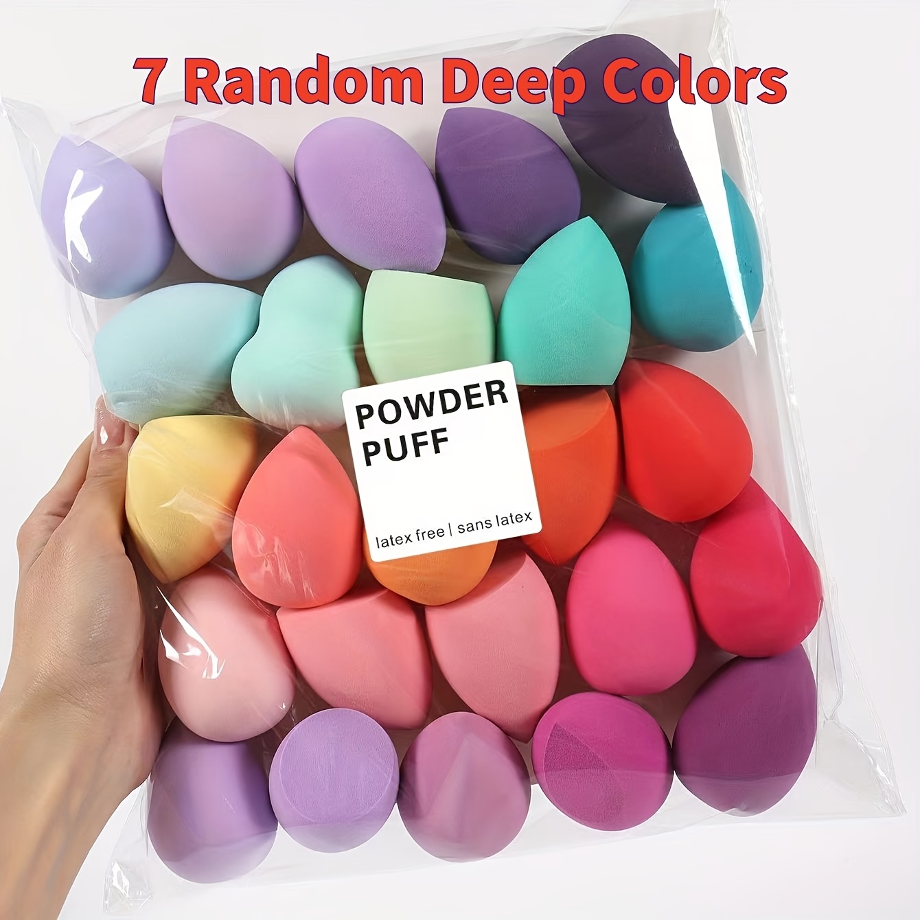 7 Pcs Makeup Sponge Suit Mixed Beauty Sponge Suitable For Liquid Bb Cream Powder Multicolor Makeup Sponge Wet And Dry Makeup Puff, Random Color And Shape