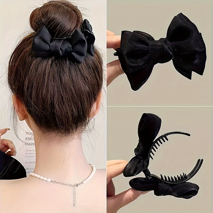 

1pc, Elegant Bow Bun Hair Grab, New Temperament Hair Clip, French Headwear Accessories