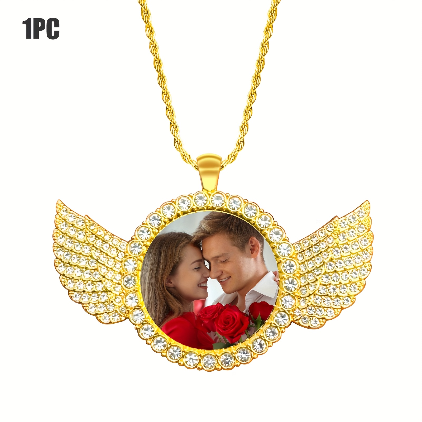 TEMU Customized Necklaces, Customized Wing Necklaces, Customized Photos, Personalized Gifts, Commemorative Gifts, Gifts Suitable For , Gifts For ,