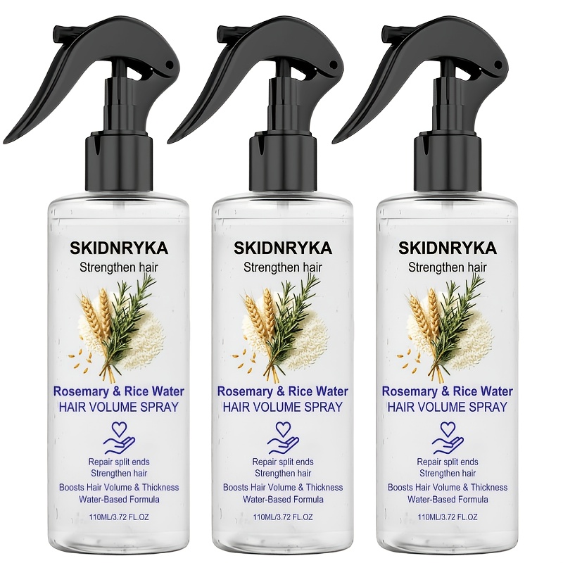 TEMU 3pcs * 110ml Rosemary Hair Care Essential Oil Wash Free Conditioner Spray, Lightweight, Fast Absorption, Nourishing Ingredients, And Dense,