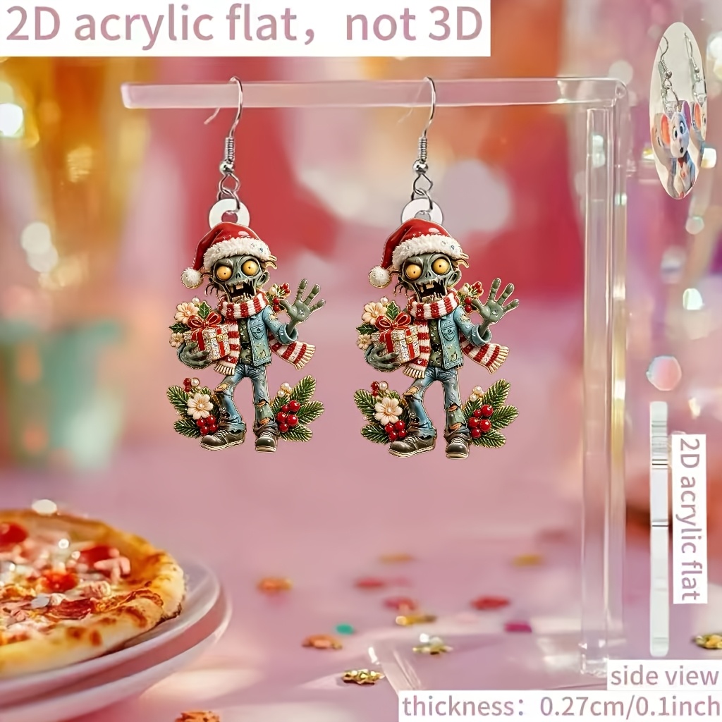 Novelty Skull Hugging Acrylic Drop Earrings for Women
