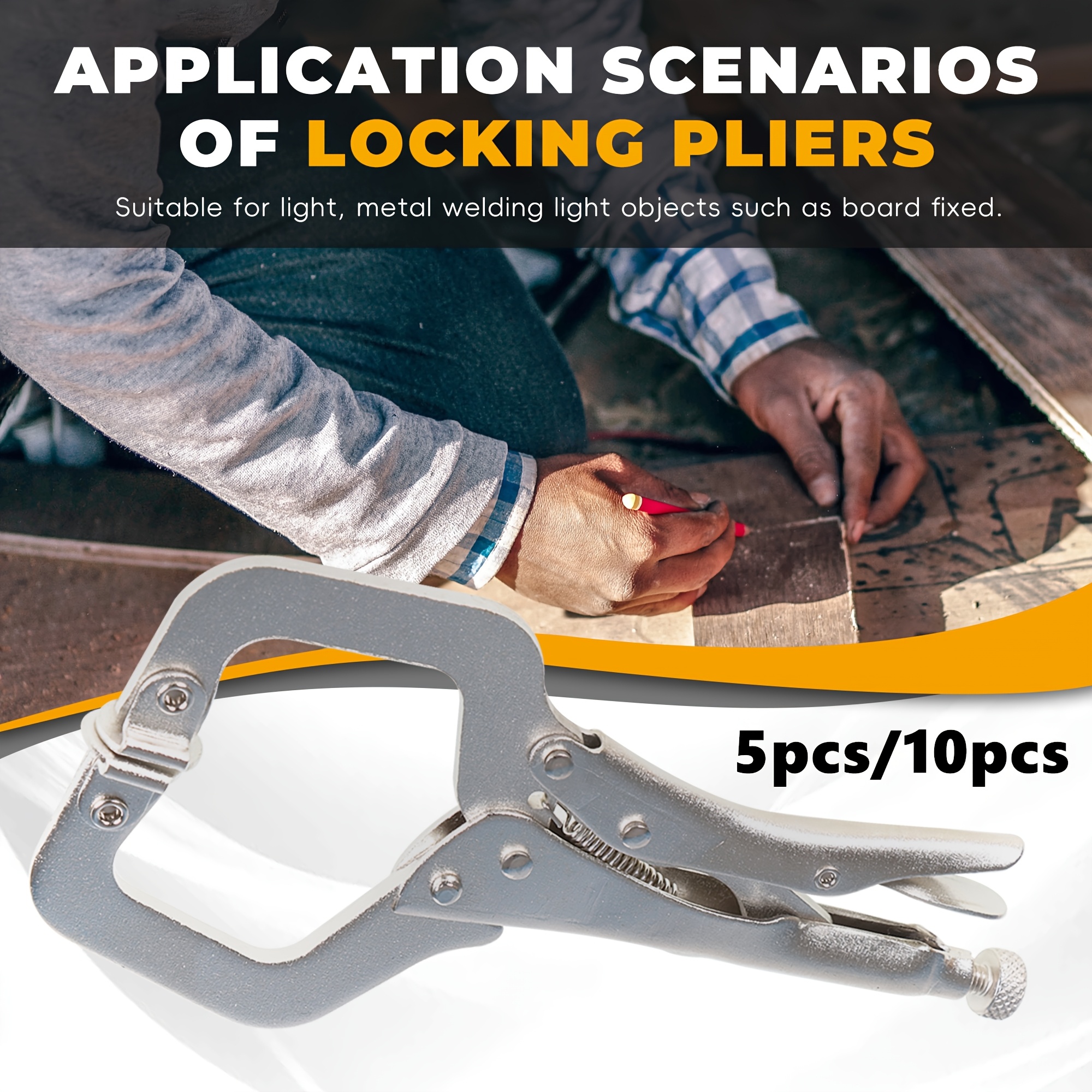 thumbnail image 2 of Locking C-Clamps With Swivel Pads - Tools 2 of 12