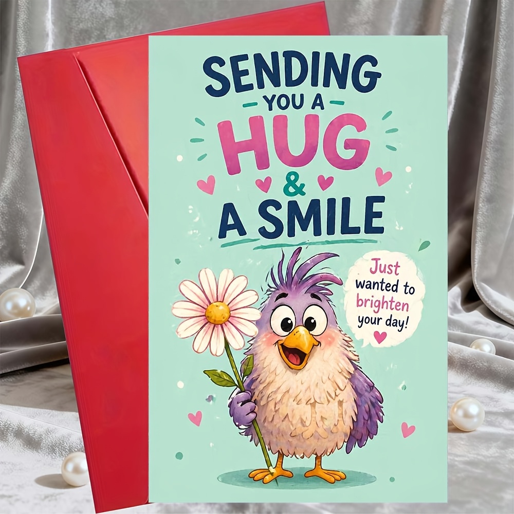 TEMU 1 Greeting Card + 1 Envelopesending You A Hug And Funny Get Well Greeting Card For Coworkers Brighten Their Daygreeting Card
