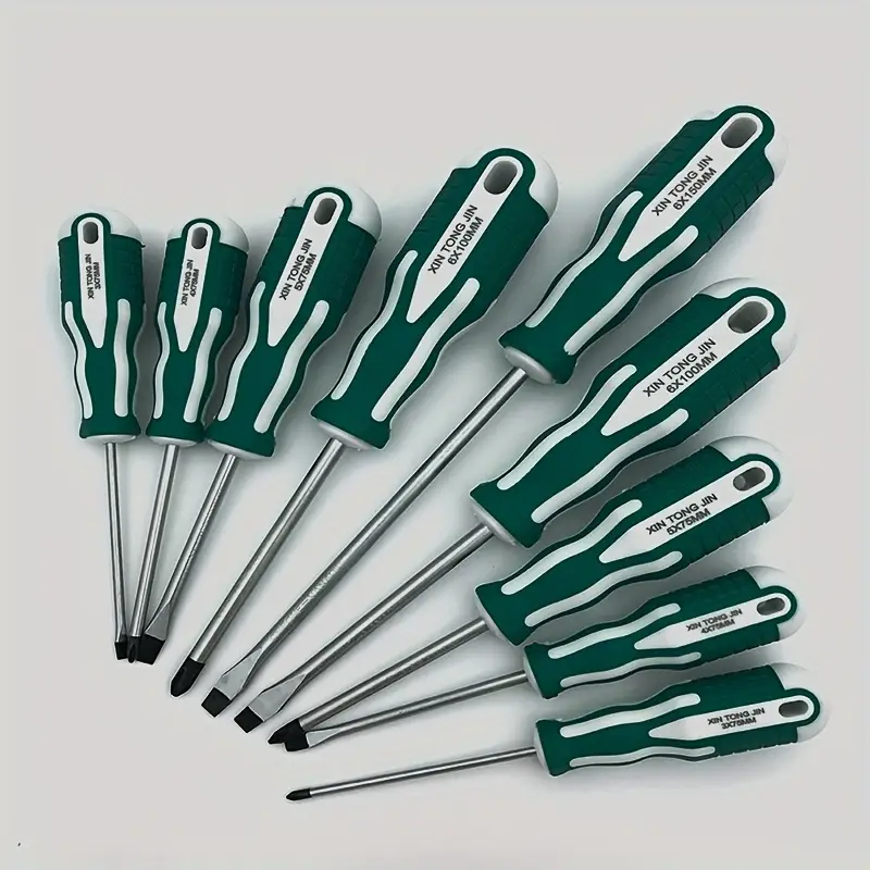 home tool screwdriver set with cross and flathead screwdrivers household repair tool kit metal and plastic material style no battery required tool kit compact durable screwdriver Product details 0