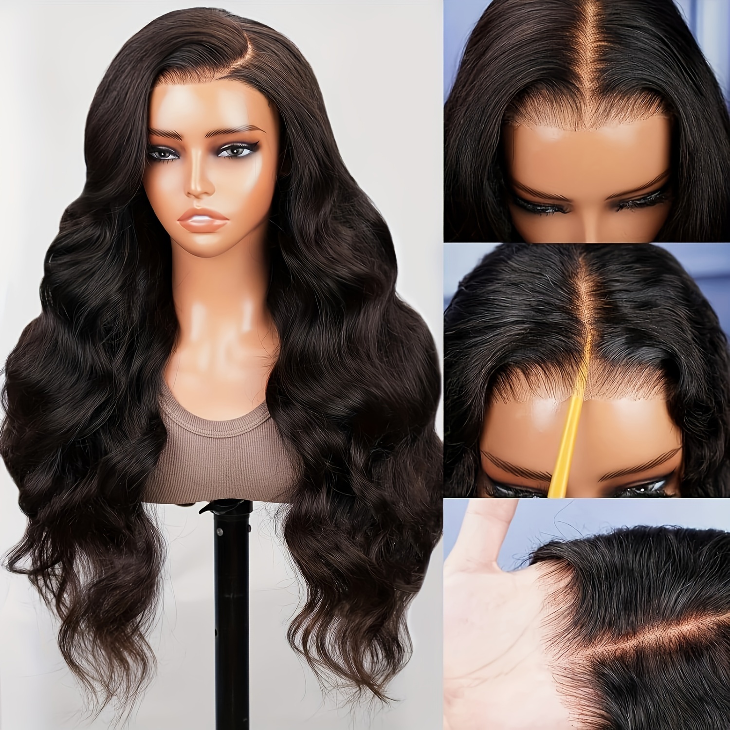 

Glueless Wigs Human Hair Pre Plucked Pre Cut 6x5 Hd Lace Closure Wigs Human Hair Body Wave Wig For Beginners 180% Density Glueless Wig Tiny Knots Natural Black