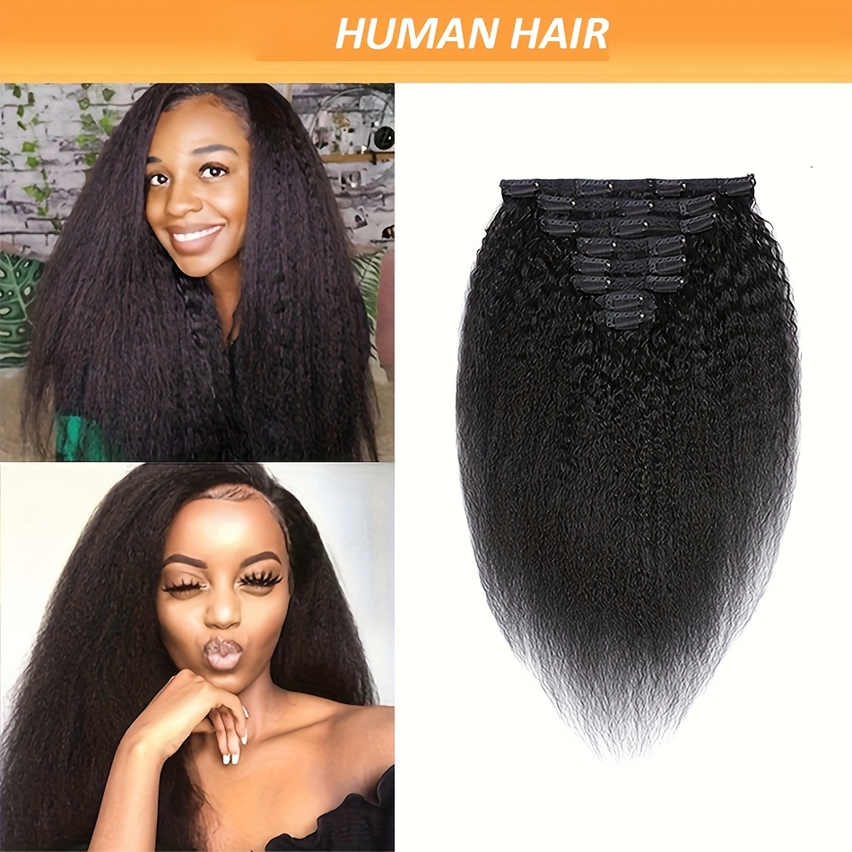 Seamless Clip-In Human Hair Extensions 18 Inch 120g 7pcs Volume Amazon.com : WENNALIFE Clip in Hair Extensions Real Human  main image 2