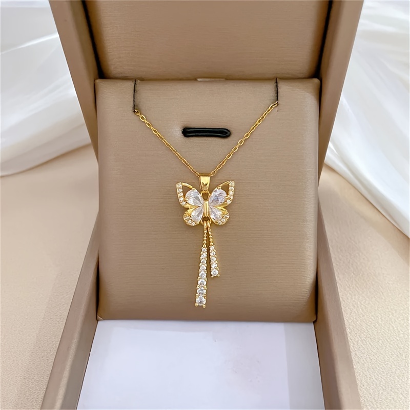 1pc elegant tassel pendant necklace girls golden - Temu