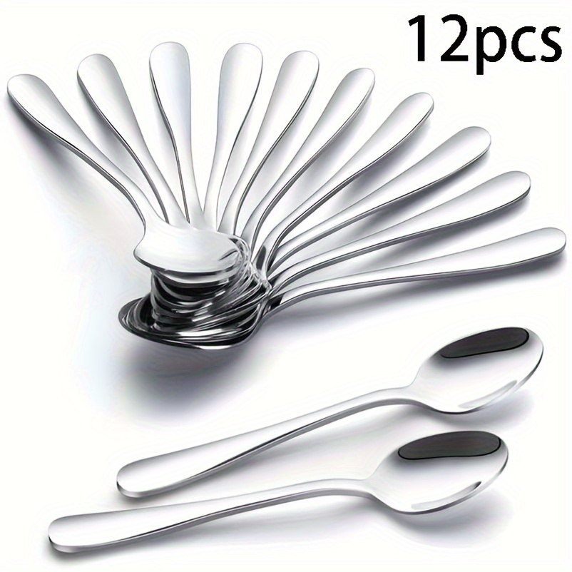 

12-piece Stainless Steel Coffee & Espresso Spoons Set, Mirror Polished, Dishwasher Safe Kitchen Accessories