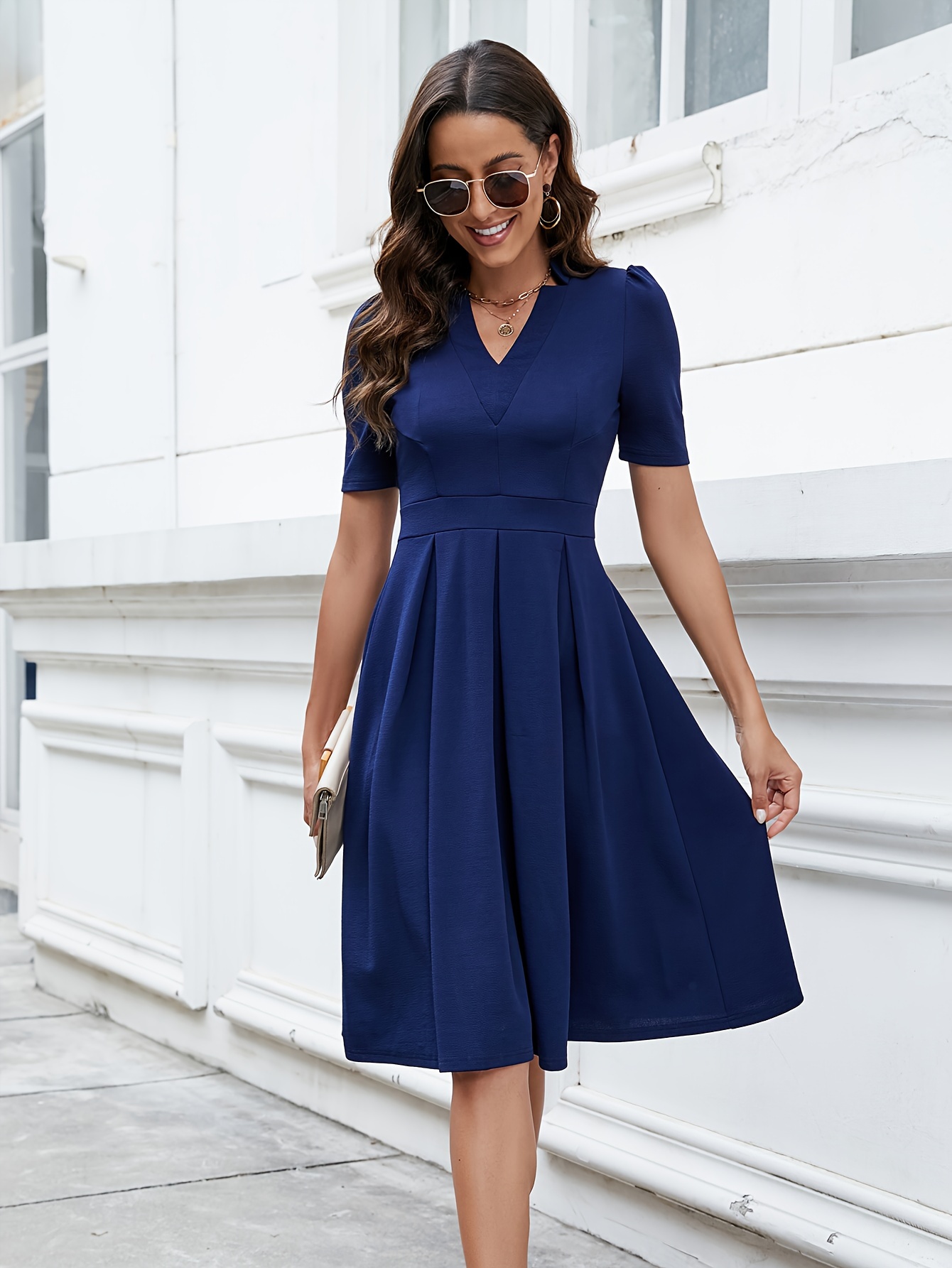 princess polly baby blue dress Buy Calvin Klein Jeans Cotton V-Neck A-Line Dress main image 1