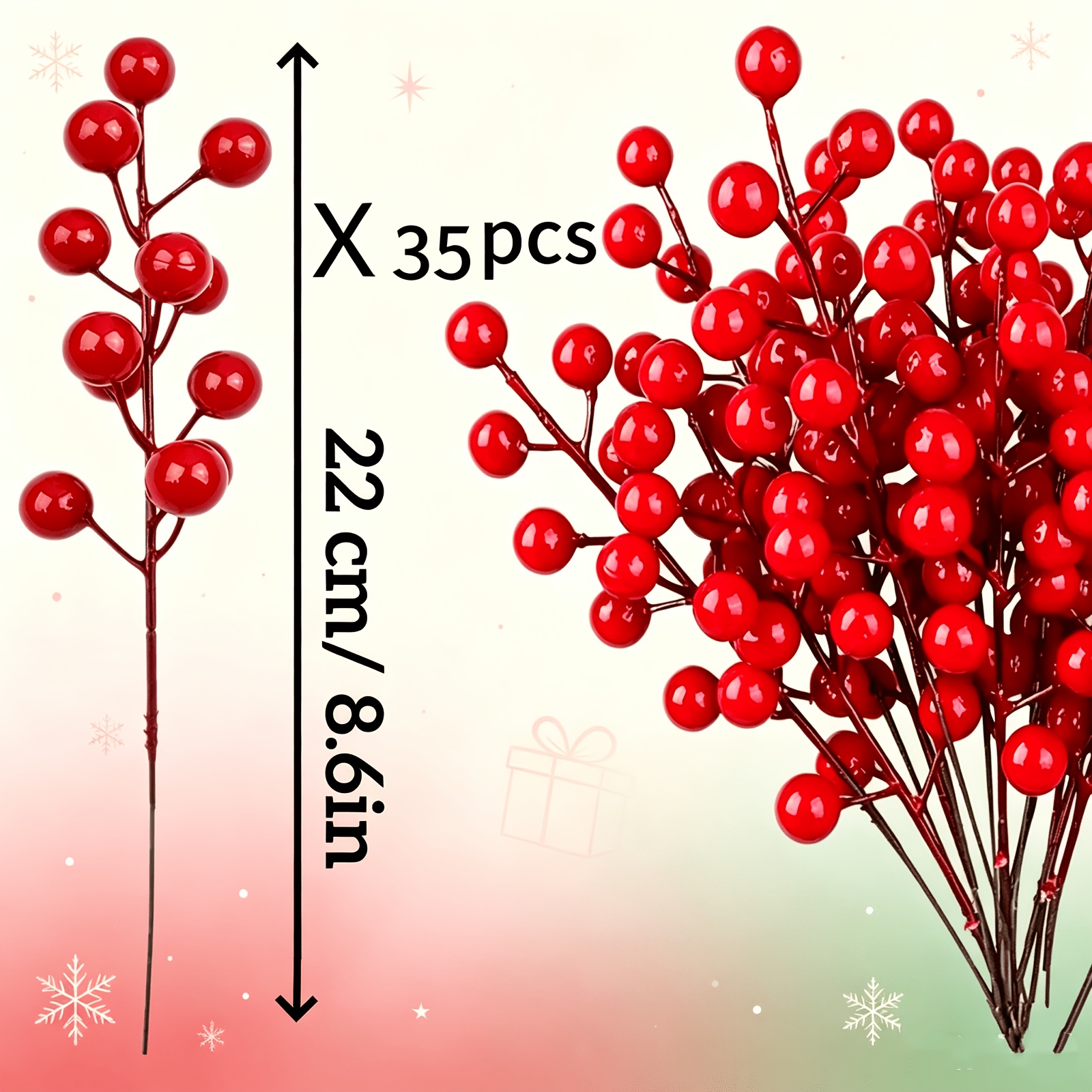 TEMU 35 pz Rami Artificiali con Rosse, Finte per Decorazioni Natalizie, per Matrimoni, Lavoretti Fai da Te, Decorazioni di Capodanno e San Valentino