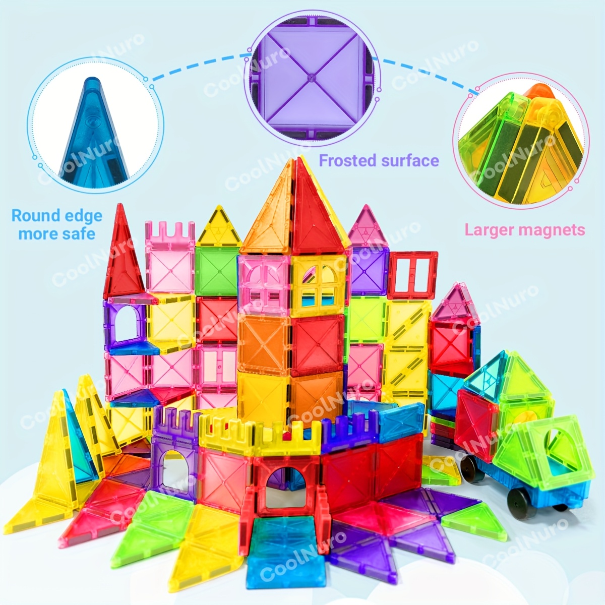 Magnetic Building Blocks Educational Sensory Designer Set for Creative Learning
