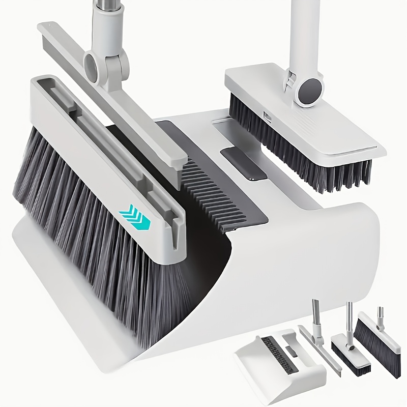 E-shop 4-in-1 Faltbares Besen- und Kehrschaufel-Set - Robustes Plastik, einfache Aufbewahrung für die Hausreinigung - Ideal für Küche, Badezimmer,