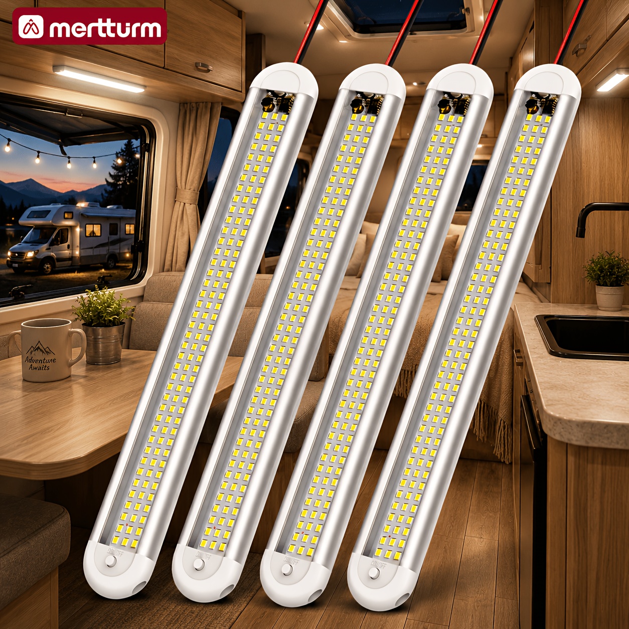 TEMU 1500lumen 12v Light, Led Bulb, And Wiring, Suitable For Rvs, Yachts, Container Trucks, Large Trucks, Bright And Durable, Universal For Multiple