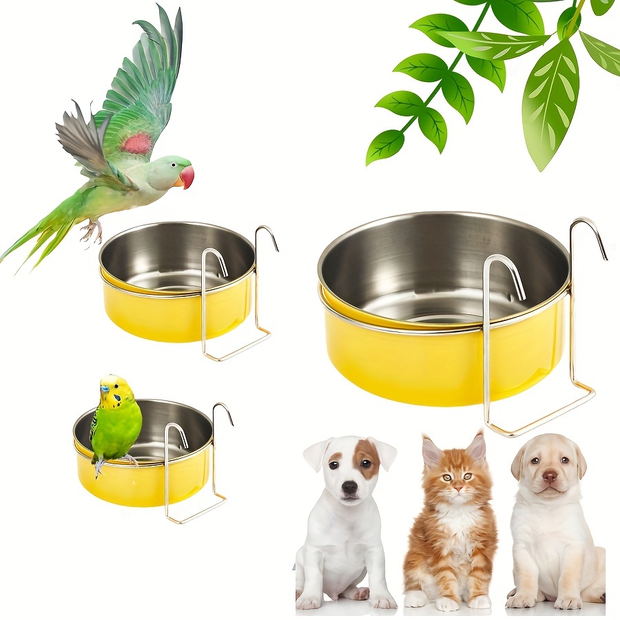 

Steel Pet Feeder - Hanging & Bowl For , , And - Thickened