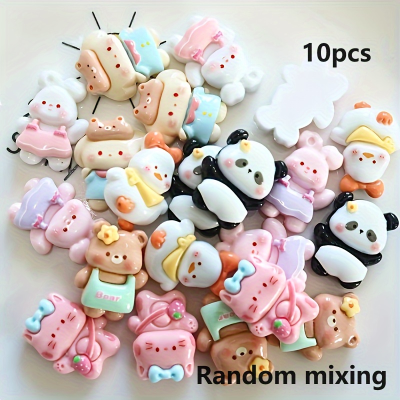 Ferizzia 100 Stück Harz-Charms - Bunte Kawaii Anhänger Für DIY Schmuck