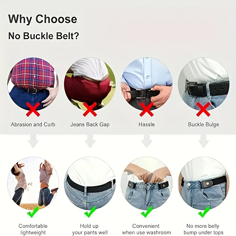 Adjustable Invisible Elastic Belts, Set of 4