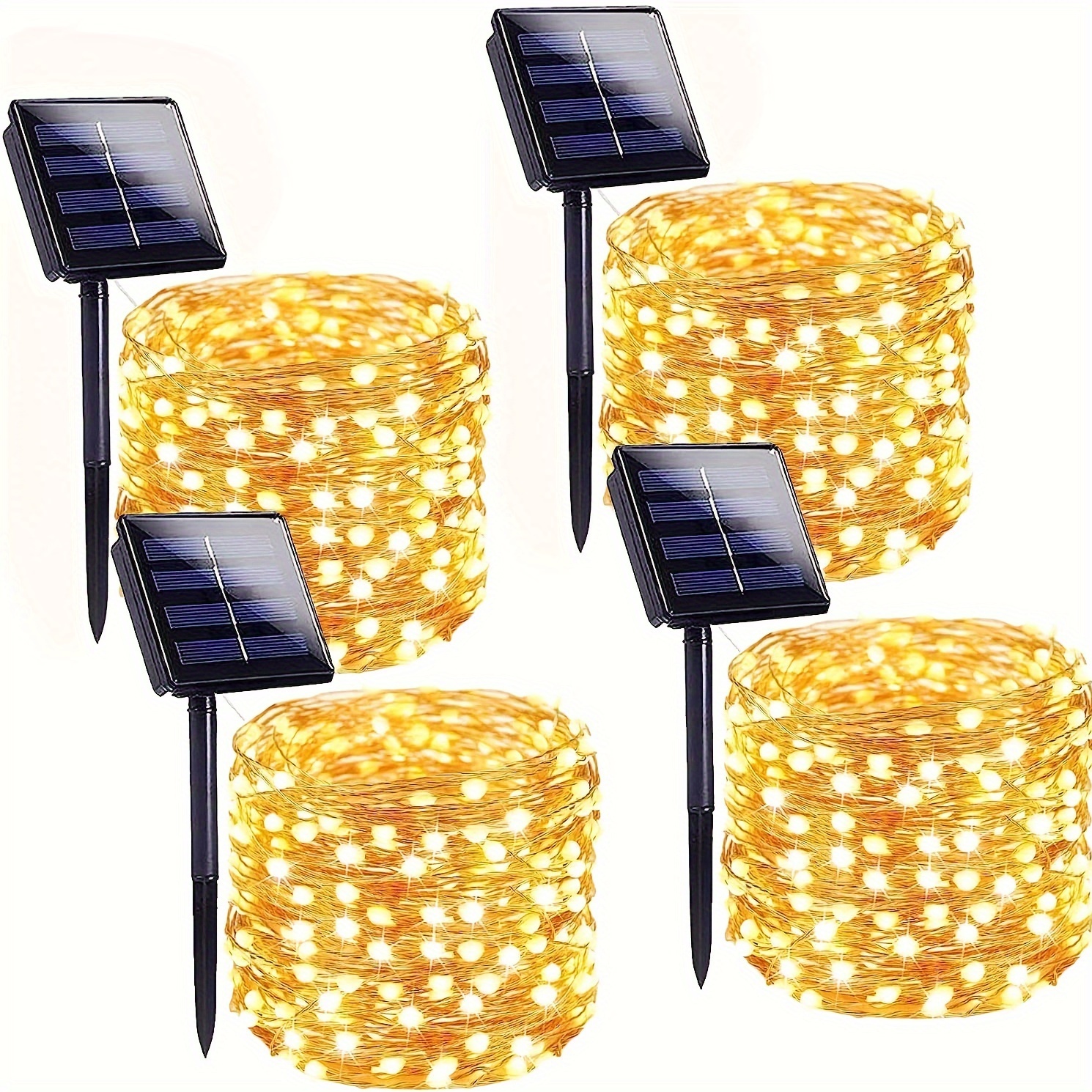 

Solar String Lights Outdoor, 4-pack Total 400 Led Solar Christmas Twinkle Lights Outside, Waterproof Copper Wire With 8 Modes Solar Fairy Lights For Garden Yard Tree Wedding Christmas Decor