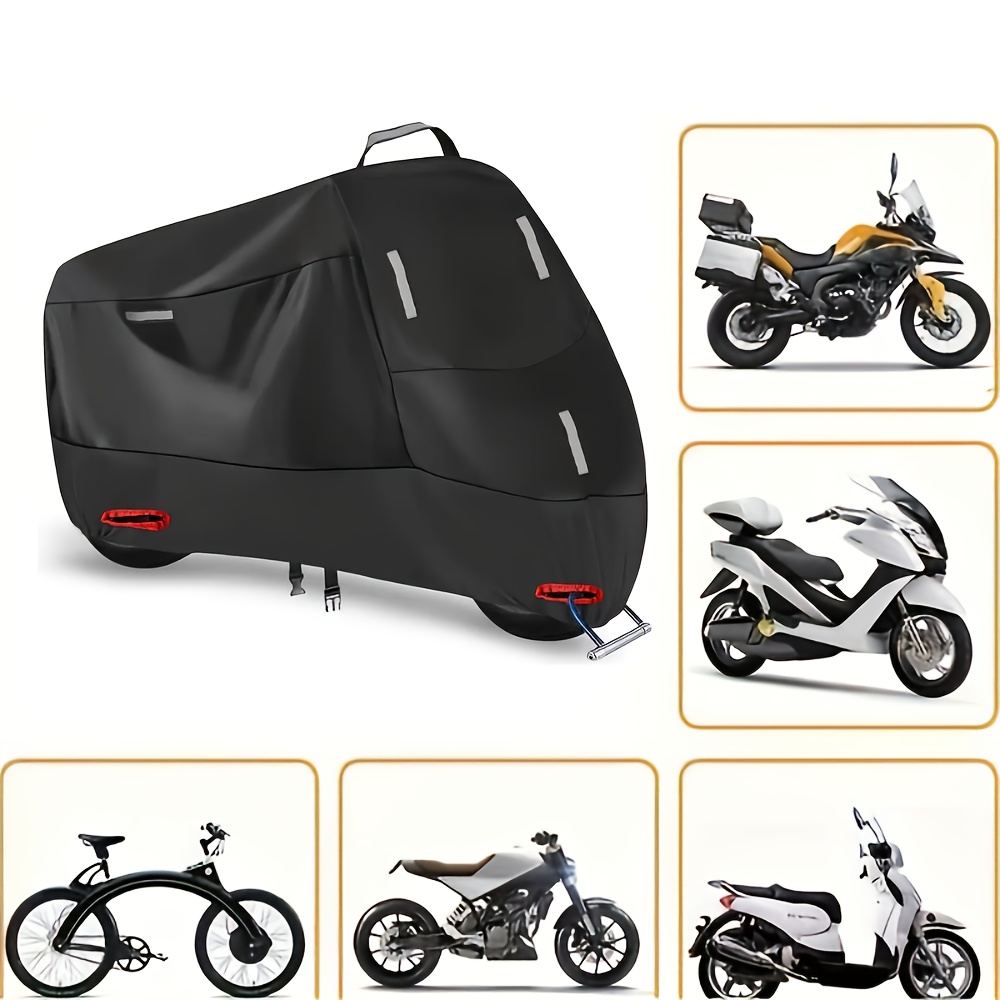 

[1pc Waterproof Motorcycle Cover] 1pc Waterproof Motorcycle Cover, 210d Oxfor Ford Fabric, Protection, Anti-theft , Universal Fit, With Fits Models For Motorcycles, Electric & Bicycles