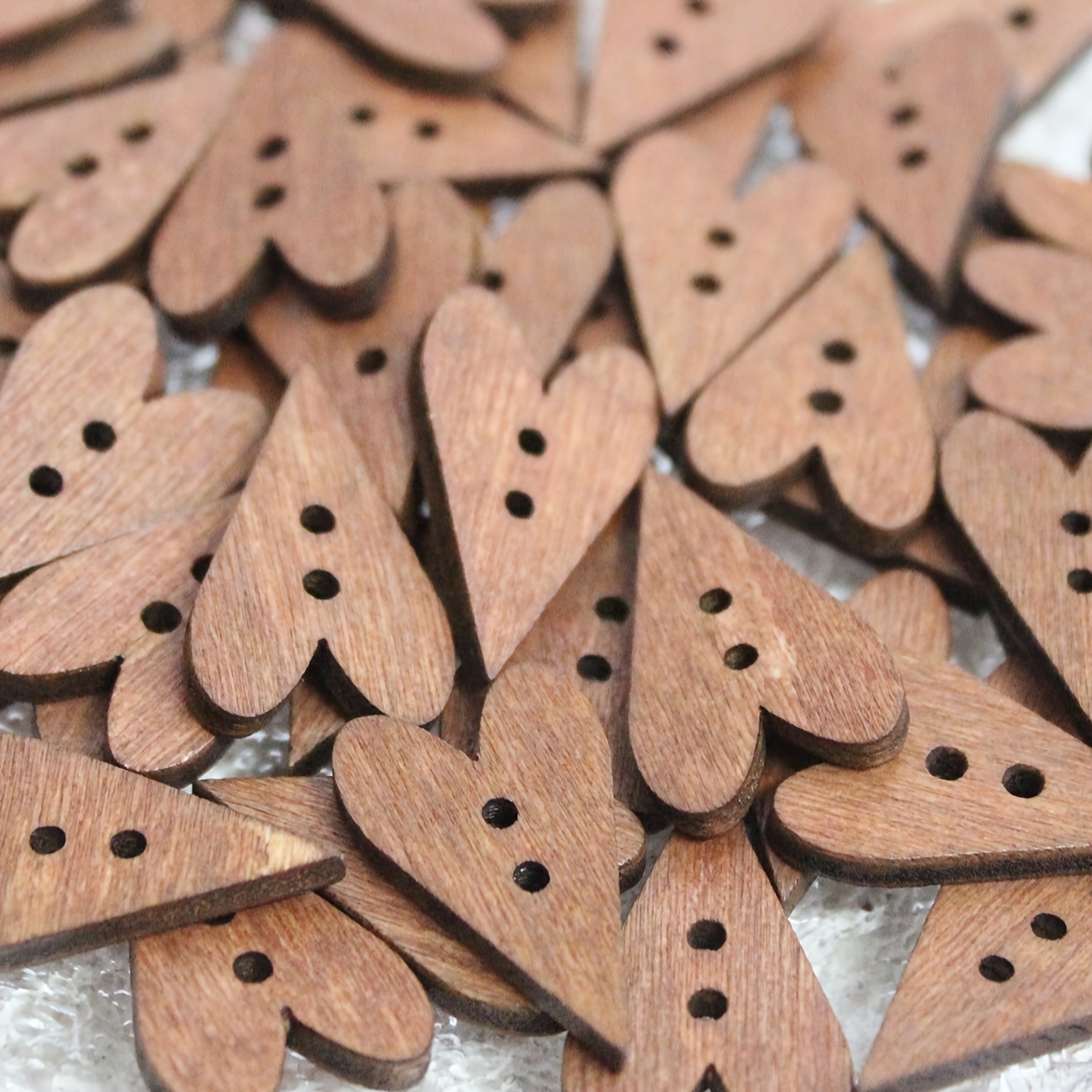 

Wooden Heart-shaped Buttons 50pcs, Coffee Color - Decorative 2-hole Wooden Buttons For Diy Crafts, Sewing, Knitwear, Scarves, Hats & Art Projects