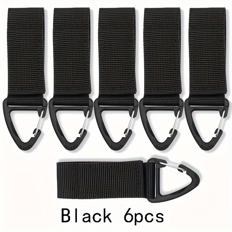 3/6pcs Key Chain | Nylon Webbing Strap Hanging Gear Key Chain Hook With Triangle Snap For Outdoor Camping, Mixed Color