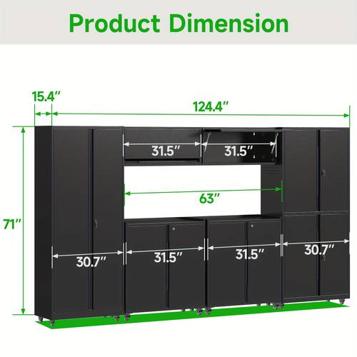 6pcs set garage mounted storage system 13 8 cabinet 2 34 3 h tool cabinet 2 2door 71 h tool cabinet 1 4door 71 h tool cabinet 1 garage mounted tool storage cabinet locking heavy duty rolling cabinet for workshop