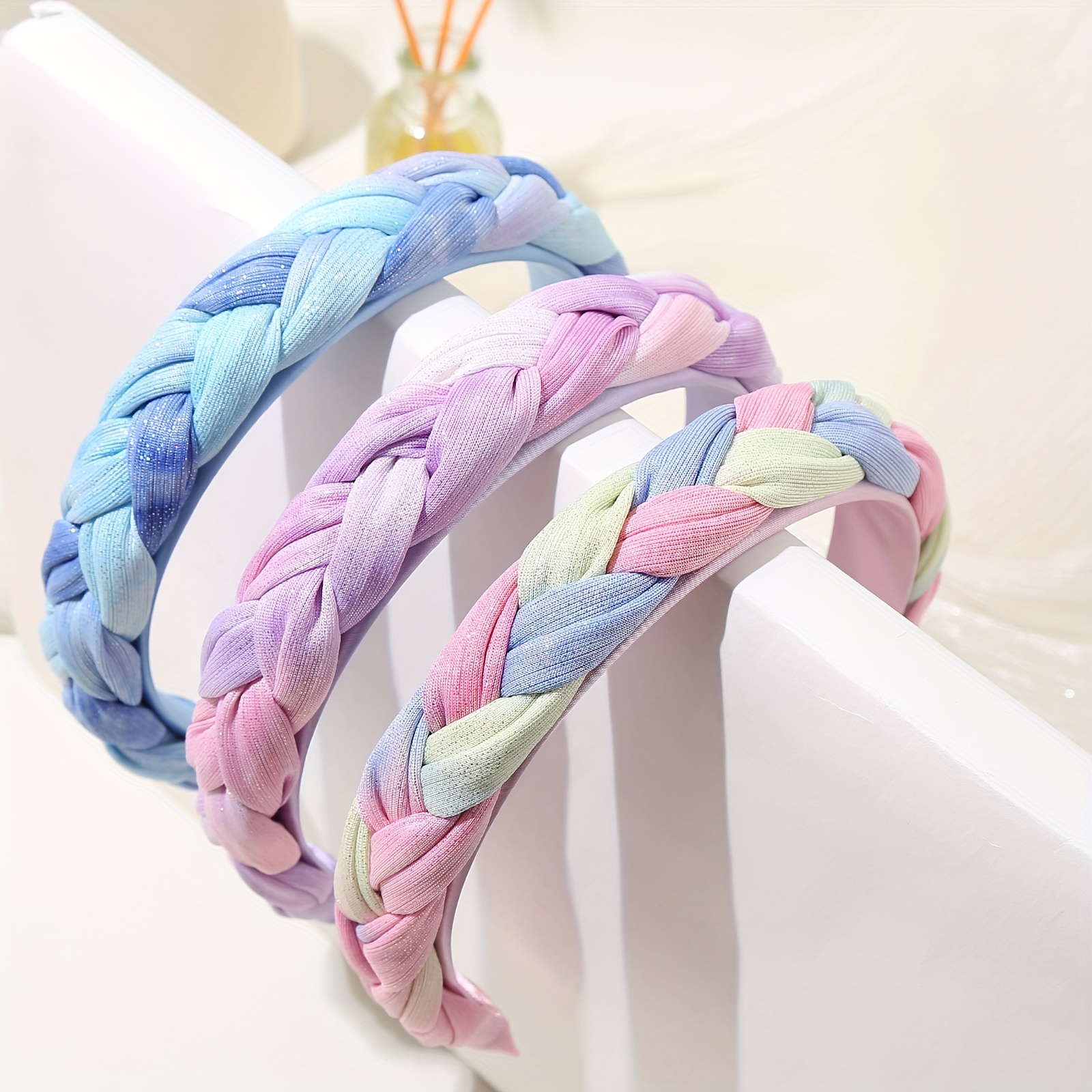 

1pc Braided Hair Headbands, Elegant Fabric Twisted Hair Hoop, High Dome Anti-slip Head Wraps For Women, Versatile Fashion Accessories For Outdoors, Face Washing, Multiple Pastel Colors
