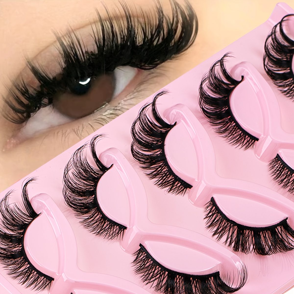 

5 Pairs Of Cat Eye Lashes Soft And Natural Fluffy False Eyelashes Lashes Tail Lashes Artificial Mink Lashes Makeup Eyelash Extensions