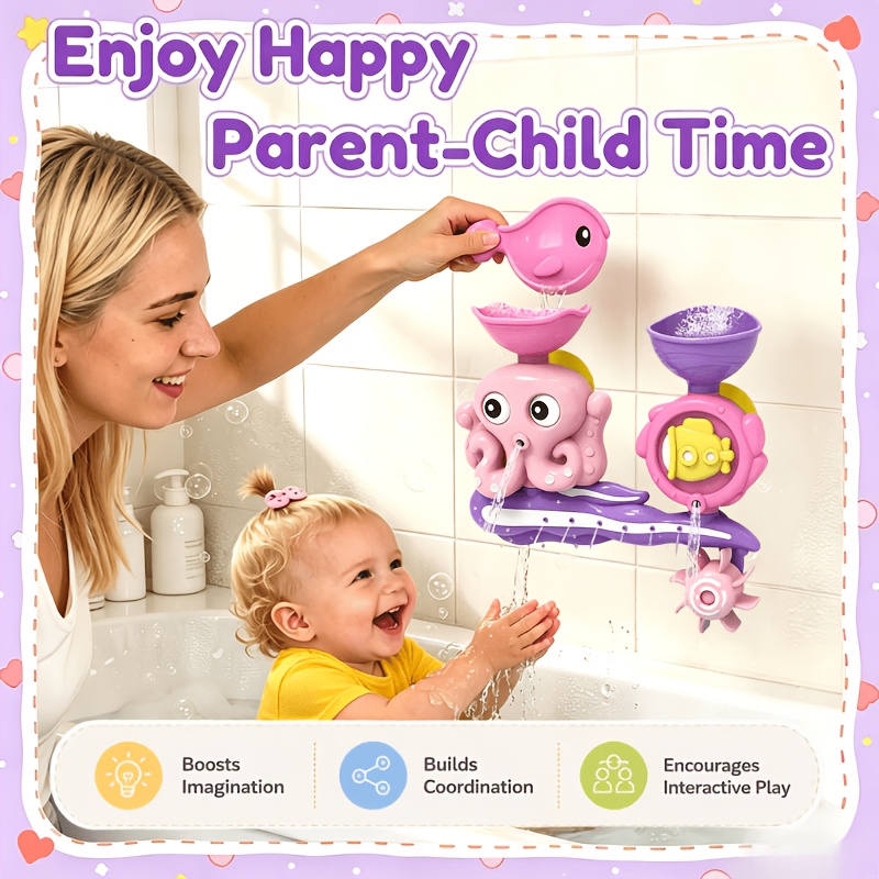 2pcs Fun Octopus Interactive Bath Toys for Kids