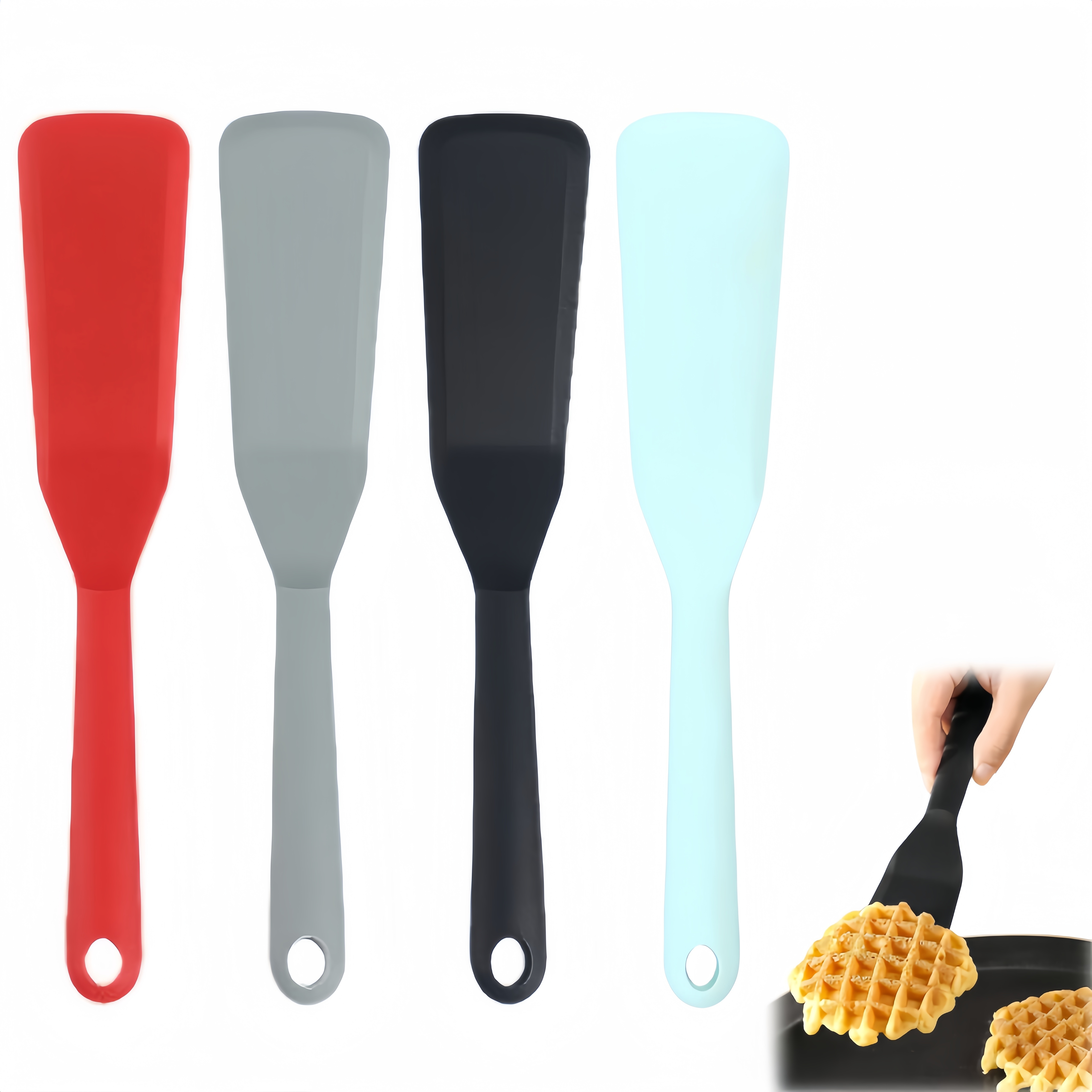 

1pc Silicone Spatula, Heat-resistant Rubber Kitchen Spatula, Cooking Utensil, Safe Flexible Baking Tool For Eggs, , Pizzas, Pancakes, Steaks - Dishwasher Safe, Home Kitchen Baking Scraper (10in)