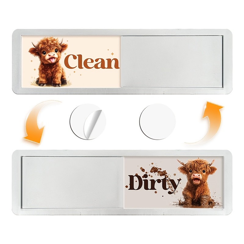 TEMU Clean Dirty Dishwasher Magnetic Sign Strong Magnet Dishwasher Flip Indicator Scratch Resistant Easy To Read And Slide Suitable For Home Kitchen