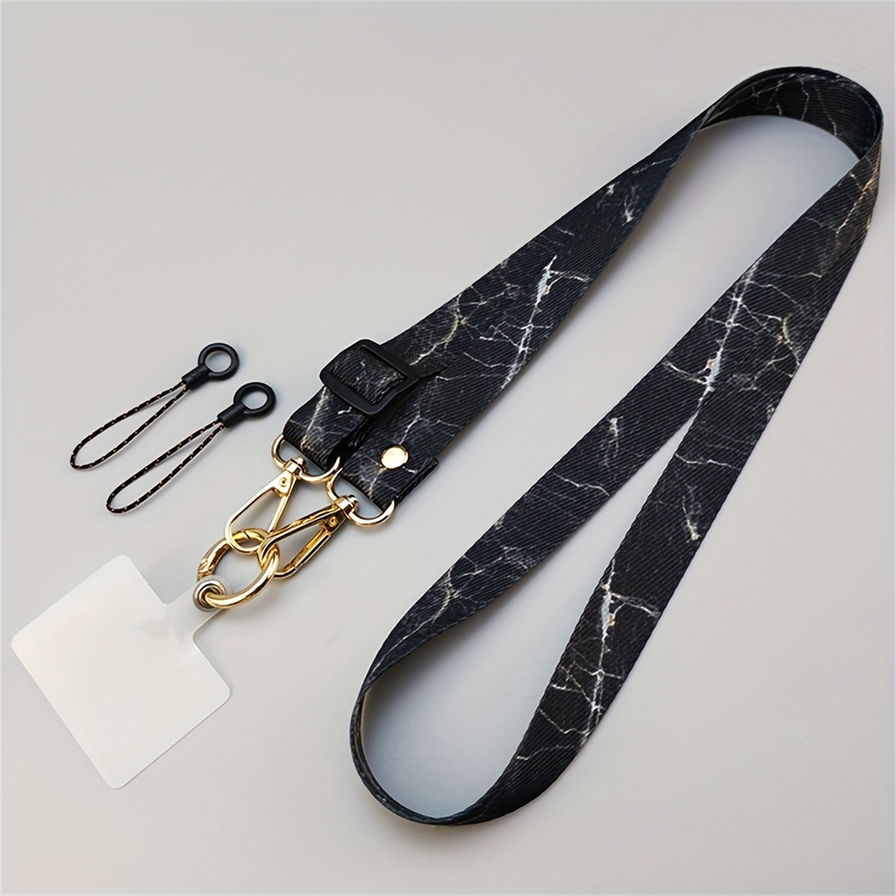 TEMU Retro Pattern Texture Universal Phone Crossbody Lanyard Strap Adjustable Long Mobile Phone Lanyard Rope Antilost Hanging Neck Strap Clip