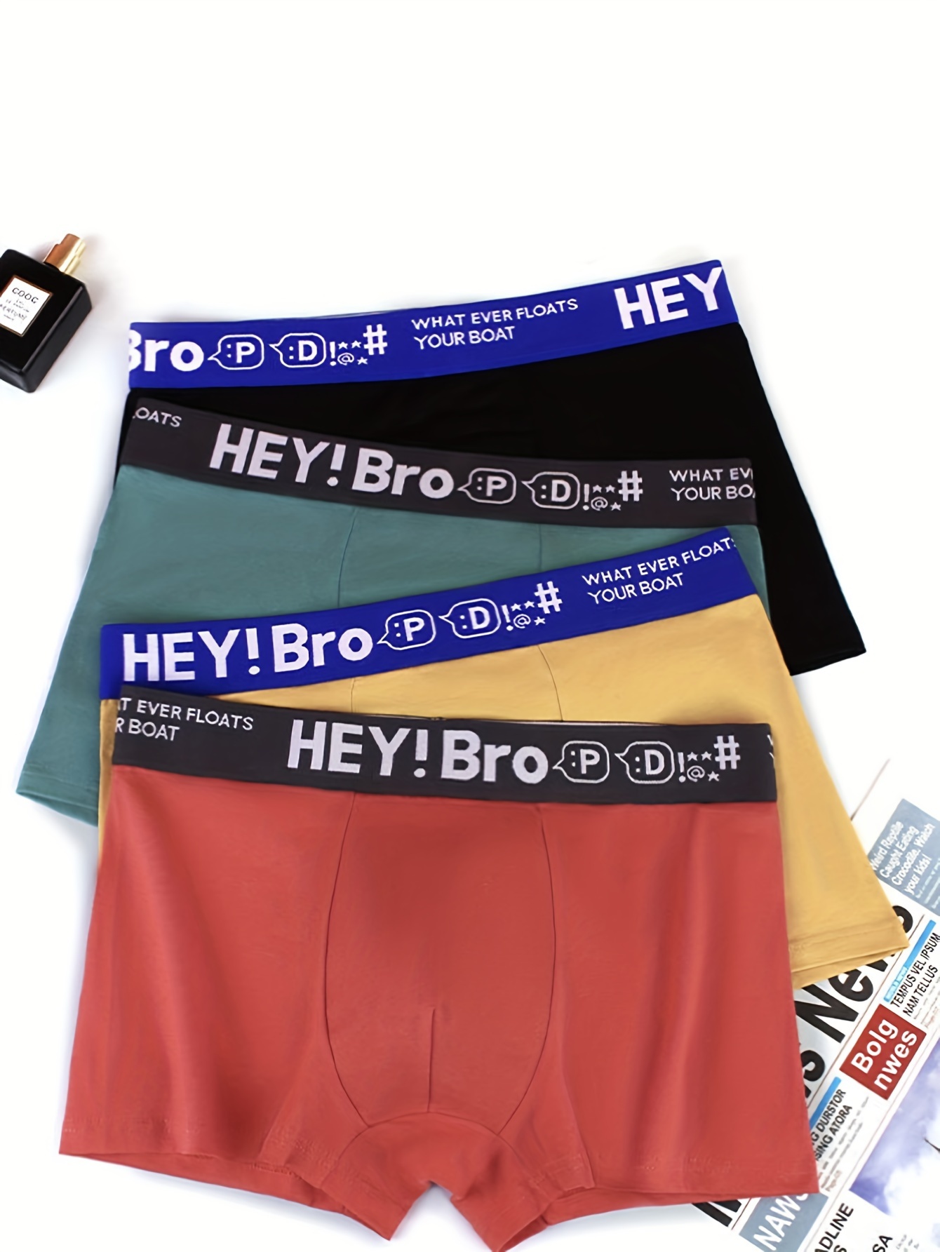 A Pair of Stylish Men'S Boxer Shorts in Random Colors, Available in Large Sizes.
