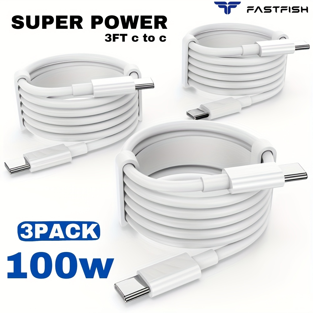 

Fastfish 3x 100w Charger Usb C To Usb C Cable For Iphone 15 For