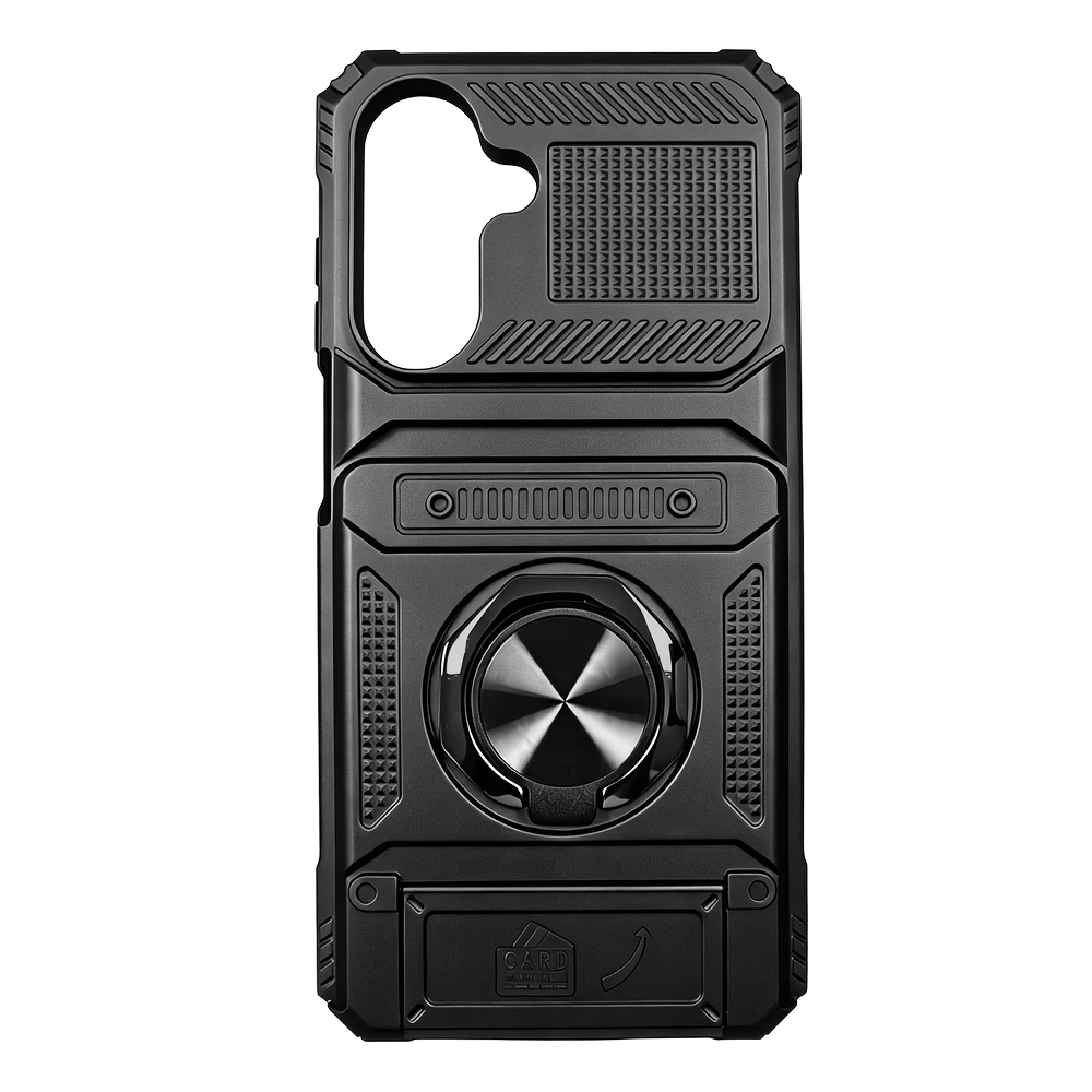 TEMU Coque de téléphone - Coque rigide anti-chute avec support et fente pour carte pour Galaxy A17 A27 A37 A57 A16 A26 A36 A56 A15 A35 A55