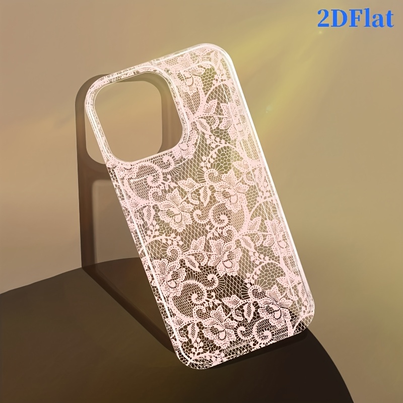 TEMU Phone Case: 2d Lace Pattern Transparent Shockproof Phone Case, Suitable For Iphone 17 16 15 14 13 12 11 Xs Xr X 8 7 Pro Max , Holiday Gift,