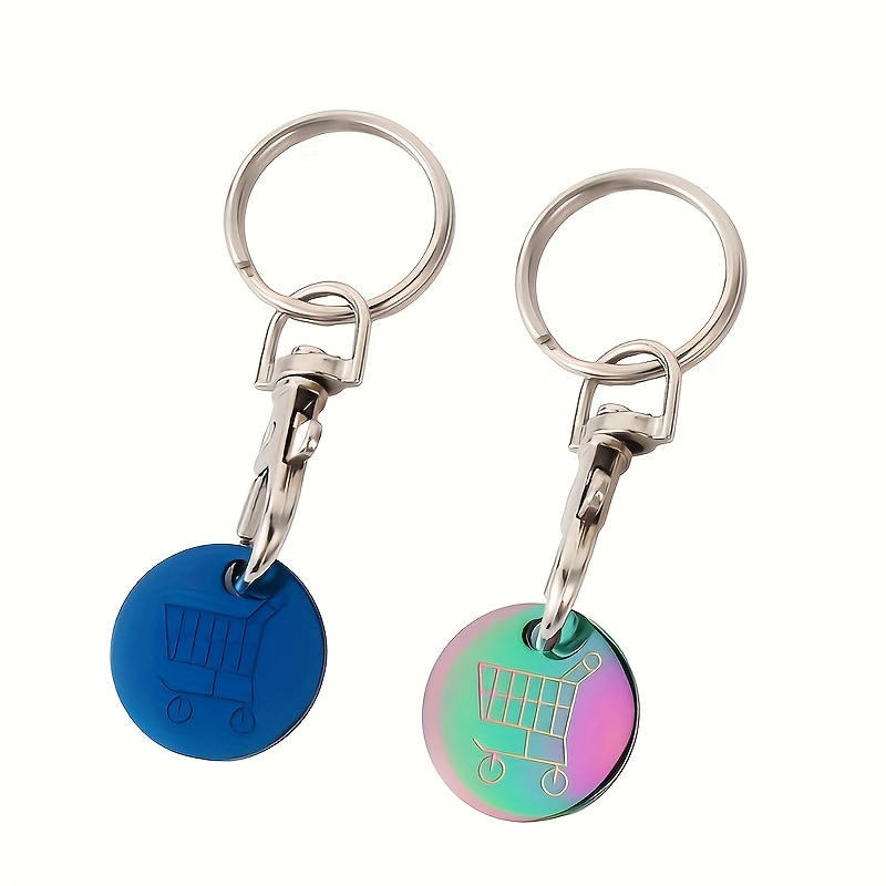 TEMU Set /5 Portachiavi a Forma di Carrello della , Portachiavi in Metallo a Forma di Token per Carrello della , Mini Portachiavi in , Unisex, Adatti