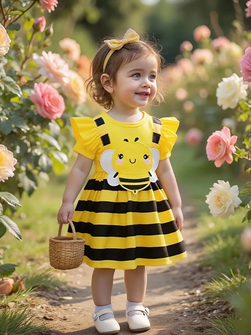 baby girl summer cute bee embroidery doll lovely - Temu Spain baby girl summer cute bee embroidery doll lovely - Temu Spain