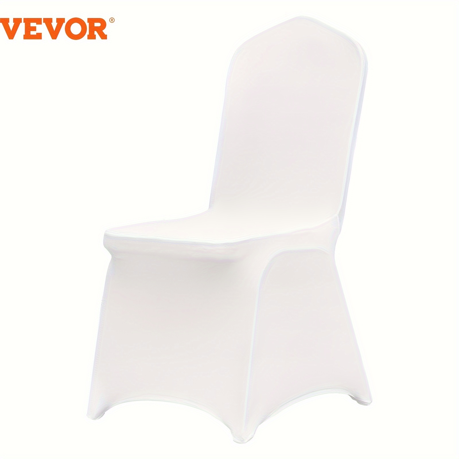 

Vevor White Chair Covers Polyester Spandex Chair Cover For Party Wedding Banque Chair Covers, 100 Pcs, Arched-front Chair Cover