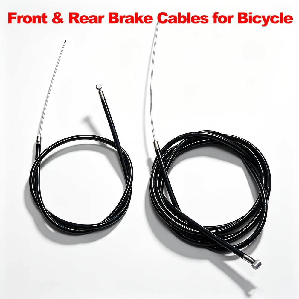 TEMU 2 Sizes Bicycle Front Rear Brake Cable Sets, 60cm/180cm Housing With 75cm/200cm Inner Wire, Universal Mtb Road Bike Brake Line Replacement Parts