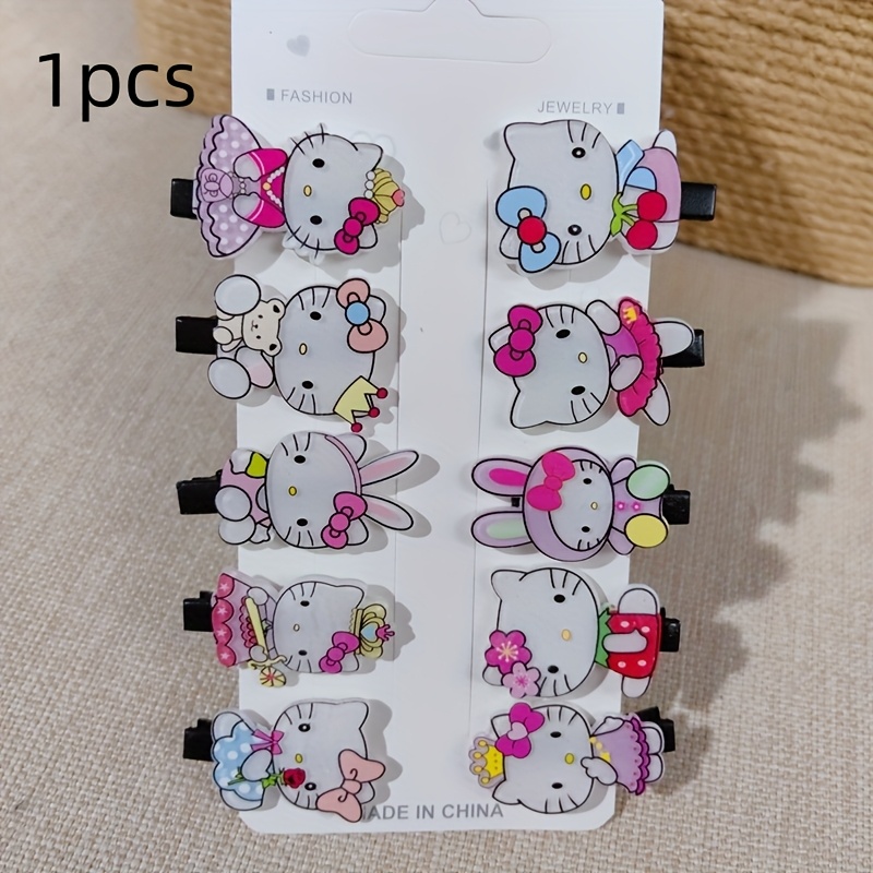 

1pc Sanrio Hello Kitty Acrylic Hair Clip - Design In Vibrant Colors, Oval Shape, -up & Crafts, Sanrio