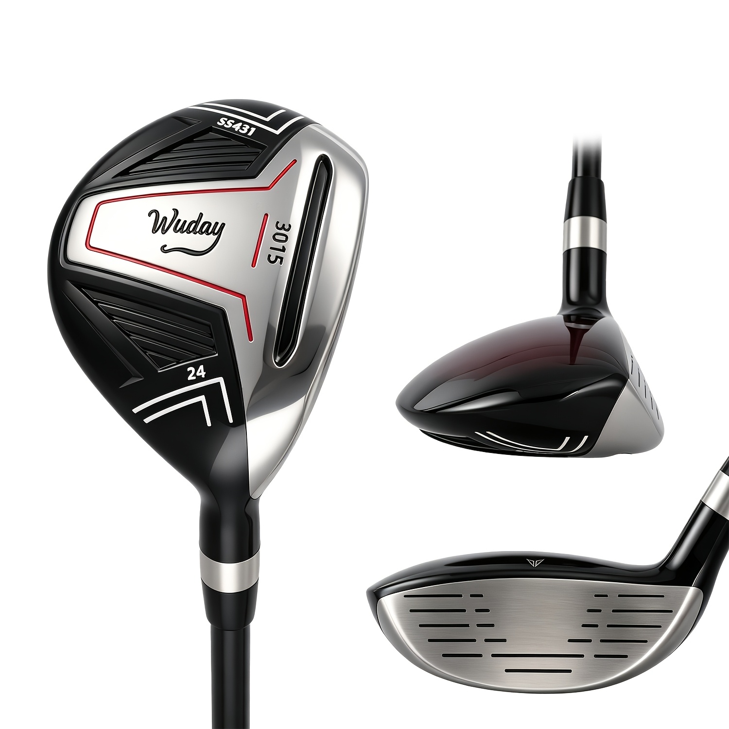 wuday mens right handed golf   loft 18 21 24 27 s   with premium rubber grips and carbon fiber shaft aerodynamic design for max distance  