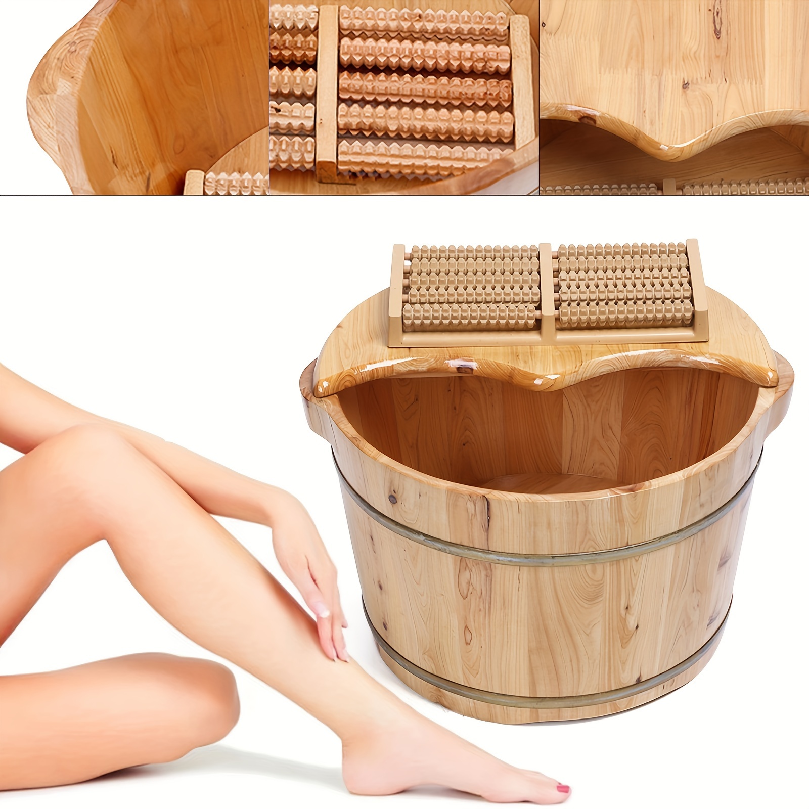 

Wood Foot Bath Basin Massage Barrel Feet Relax Spa Bucket Kit Health & Beauty