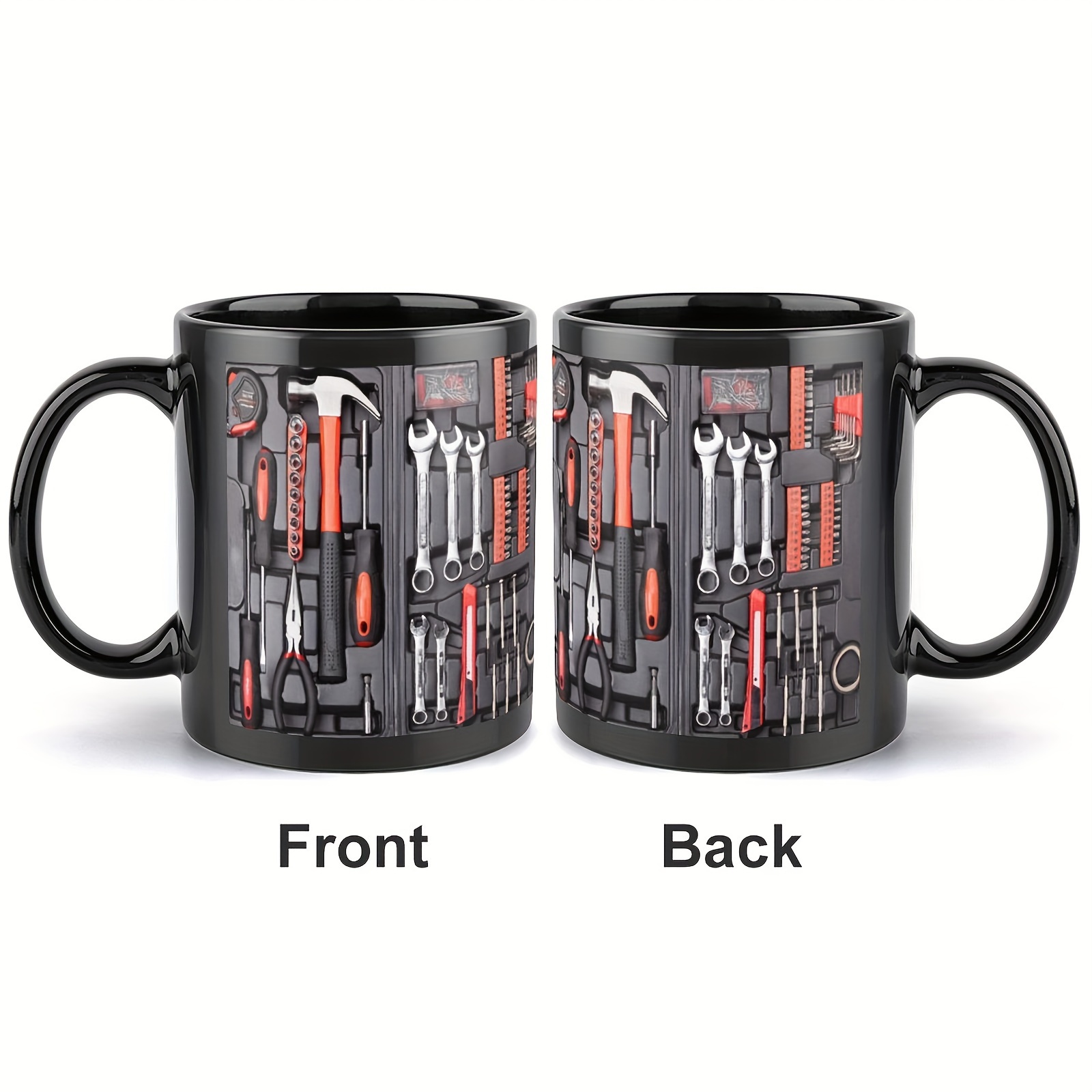 1pc 11oz 330ml creative toolbox ceramic mug portable coffee cup suitable for outdoor camping picnic travel fathers day gift for dad details 0