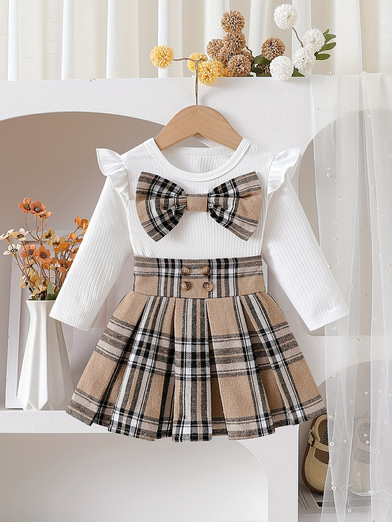 girls autumn winter dress set valentines day outfit flutter